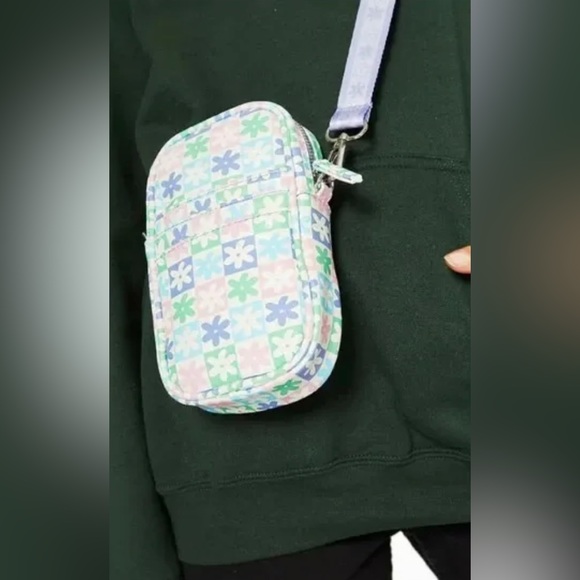 SKINNY DIP LONDON Women's Danni Mini Phone Crossbody  Bag Pastel floral check - Picture 2 of 10